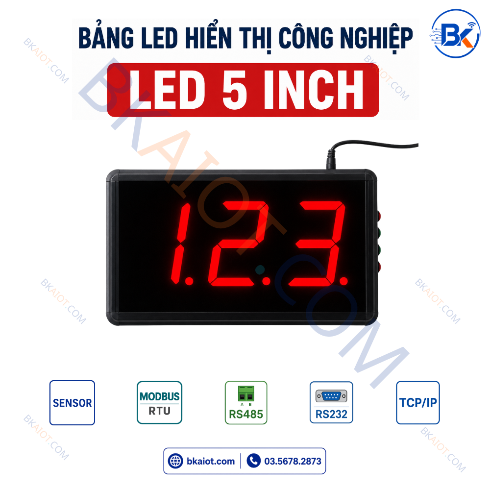 Bảng LED Hiển Thị Công Nghiệp Modbus RS485/TCP IP 5 Inch 2 bang led hien thi cong nghiep led 5 inch 3 so 1